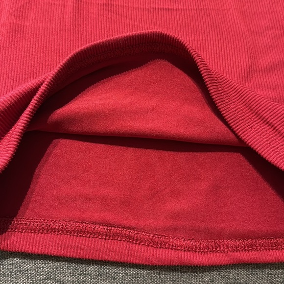 Faded Rose Ribbed Cropped Top Short sleeve top shirt Red Women’s Small - Picture 3 of 7